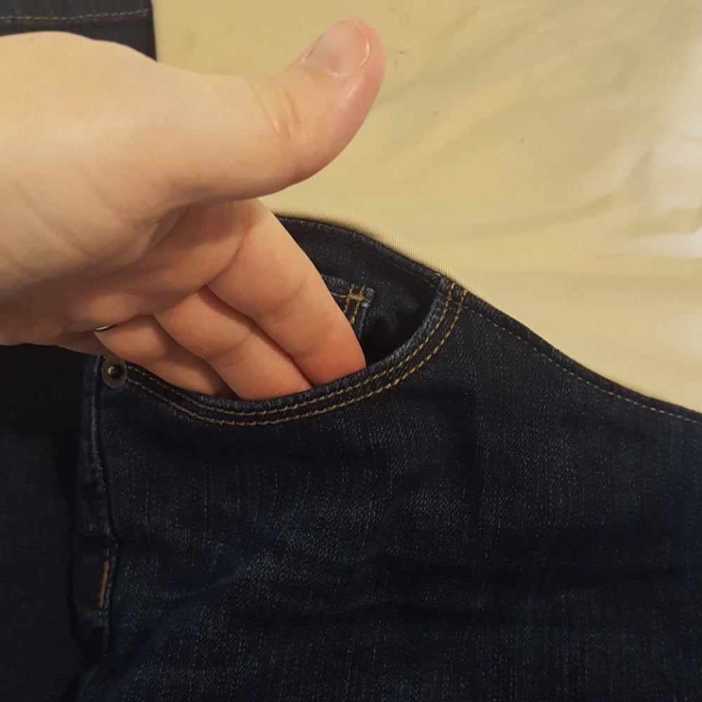 Loft dark wash maternity bootcut jeans - Picture 2 of 8